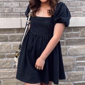 Black denim babydoll dress